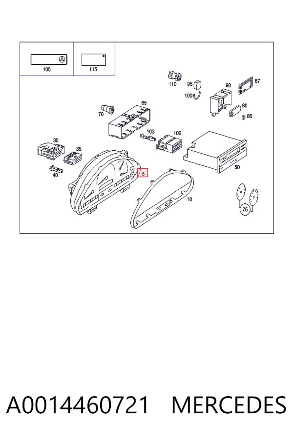 Painel de instrumentos (quadro de instrumentos) A0014460721 Mercedes