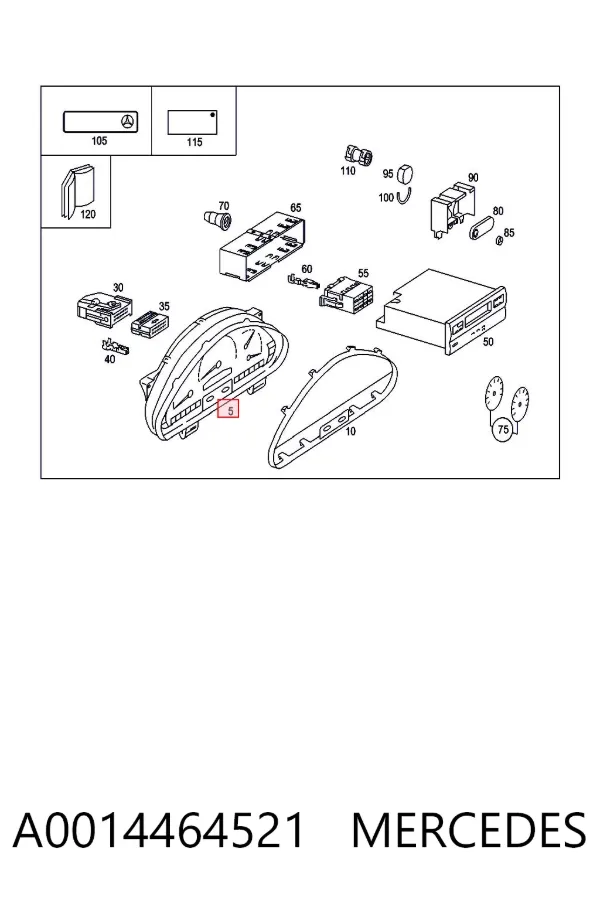 Painel de instrumentos (quadro de instrumentos) A0014464521 Mercedes