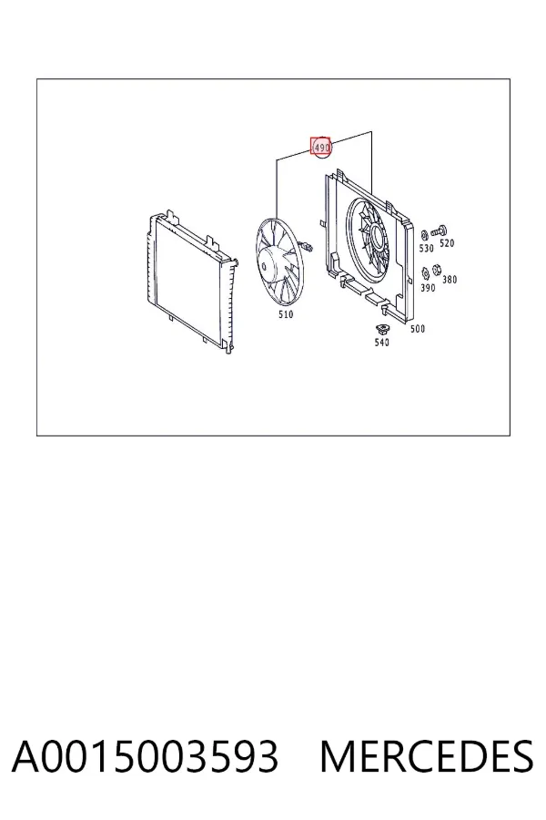 Difusor do radiador de aparelho de ar condicionado, montado com roda de aletas e o motor A0015003593 Mercedes
