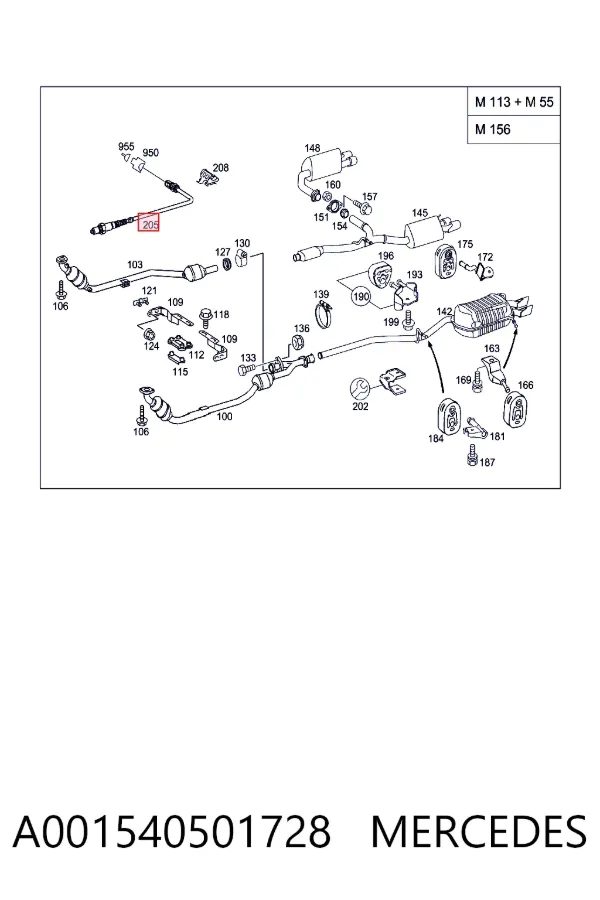 Sonda lambda, sensor de oxigênio A001540501728 Mercedes
