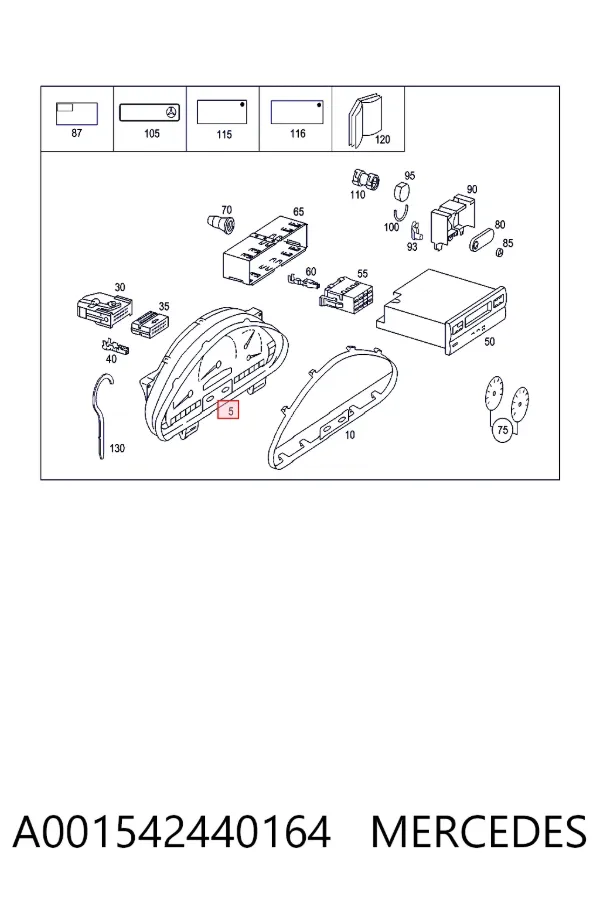 Painel de instrumentos (quadro de instrumentos) A001542440164 Mercedes