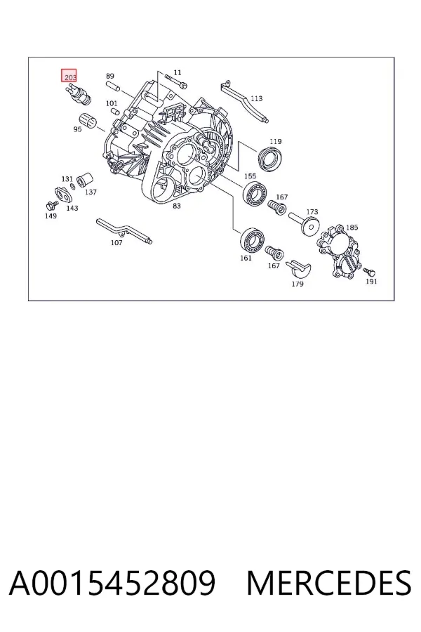 Sensor de ativação das luzes de marcha à ré A0015452809 Mercedes