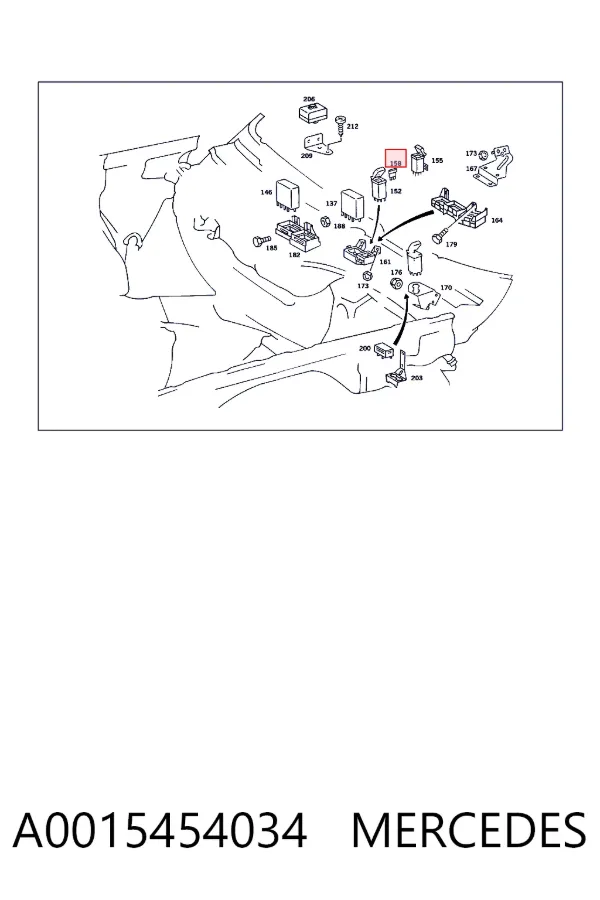 Dispositivo de segurança A0015454034 Mercedes