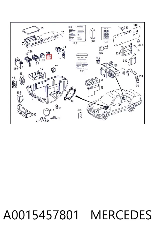 Unidade de dispositivos de segurança A0015457801 Mercedes