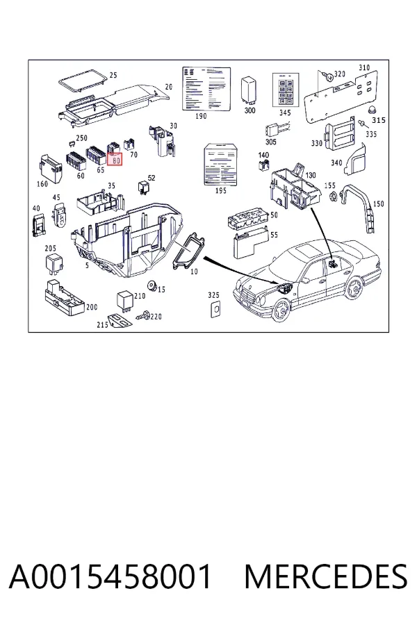 Unidade de dispositivos de segurança A0015458001 Mercedes