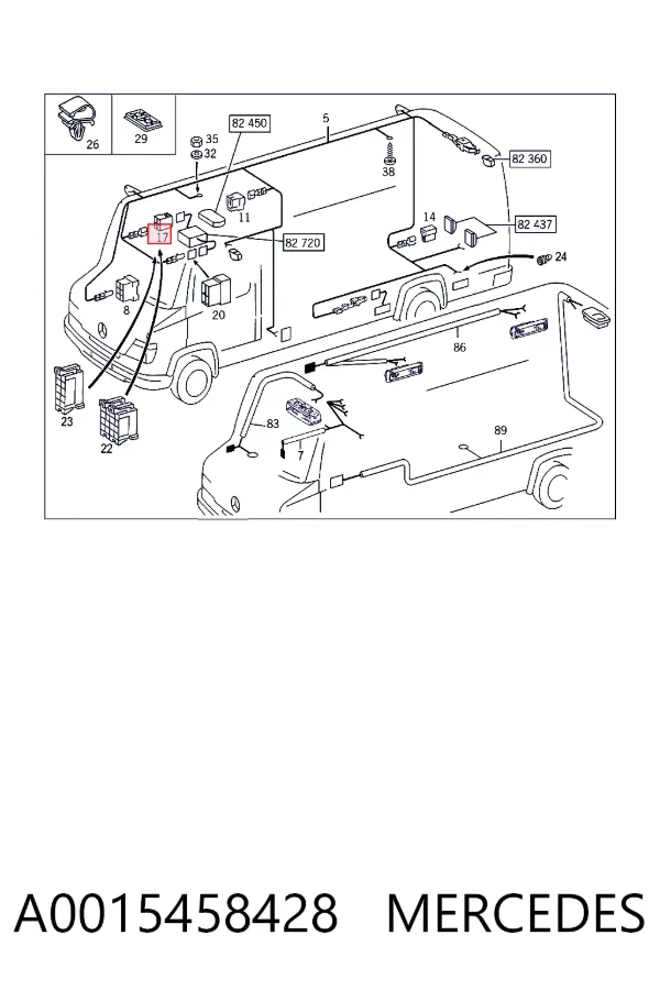 Desengate (ficha) de sensor de desgaste das sapatas do freio A0015458428 Mercedes