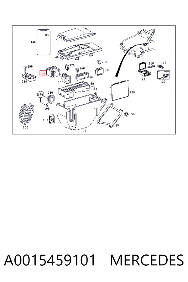 Unidade de dispositivos de segurança A0015459101 Mercedes