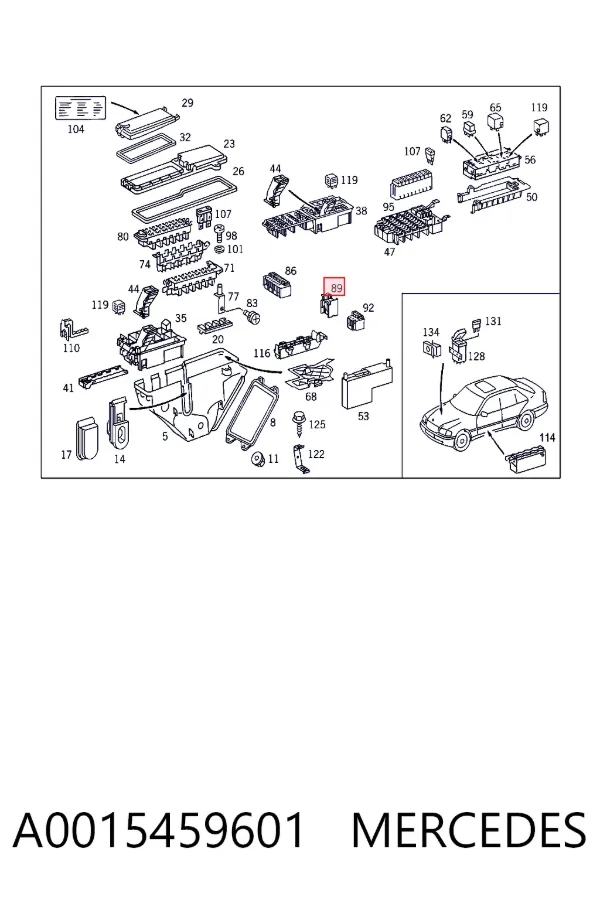 Unidade de dispositivos de segurança A0015459601 Mercedes