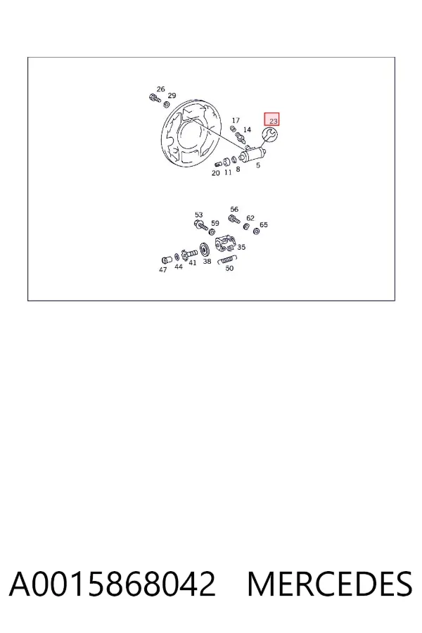 Kit de reparação de cilindro do freio traseiro A0015868042 Mercedes