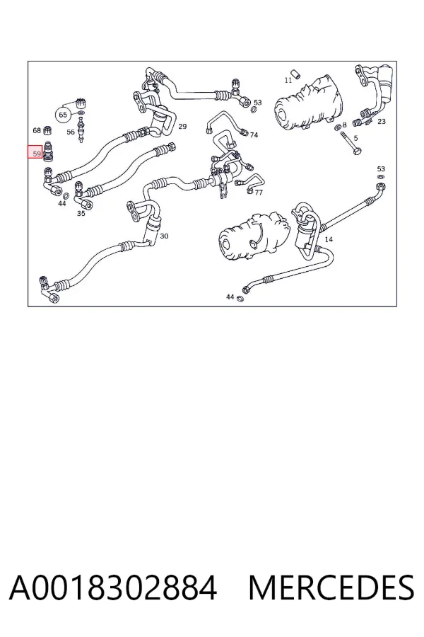 Válvula de reabastecimento de aparelho de ar condicionado A0018302884 Mercedes