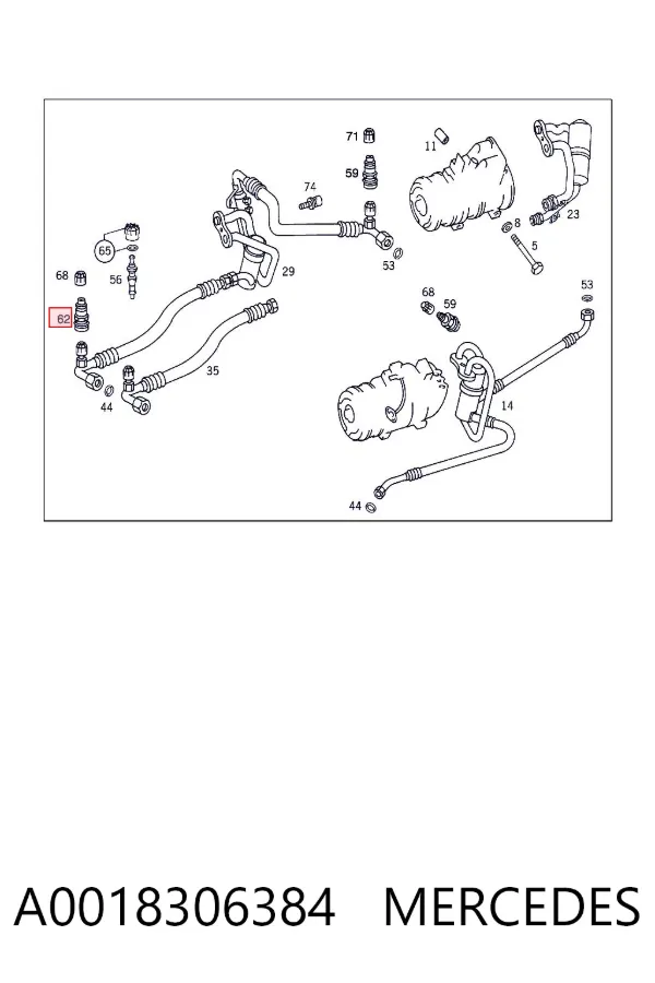 Válvula de reabastecimento de aparelho de ar condicionado A0018306384 Mercedes