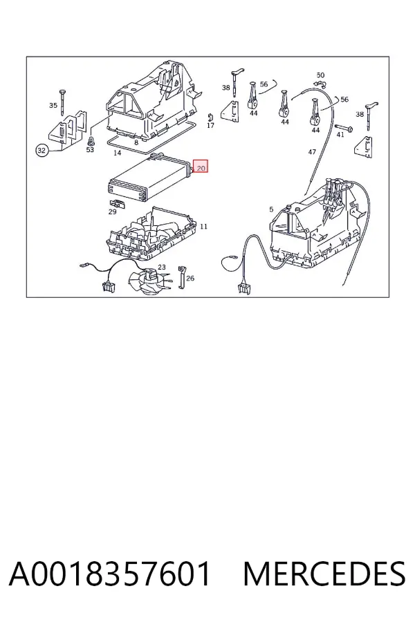 Radiador de forno (de aquecedor) A0018357601 Mercedes