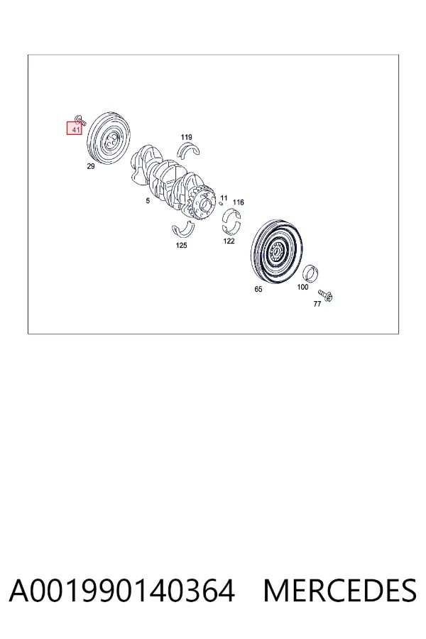 Parafuso da polia de cambota A001990140364 Mercedes