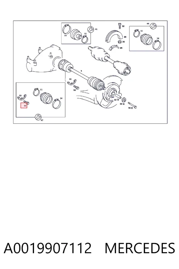 Parafuso de fixação do semieixo para o redutor A0019907112 Mercedes