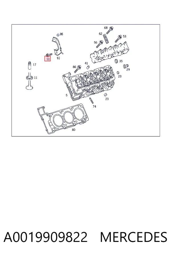 Parafuso de panela de motor A0019909822 Mercedes