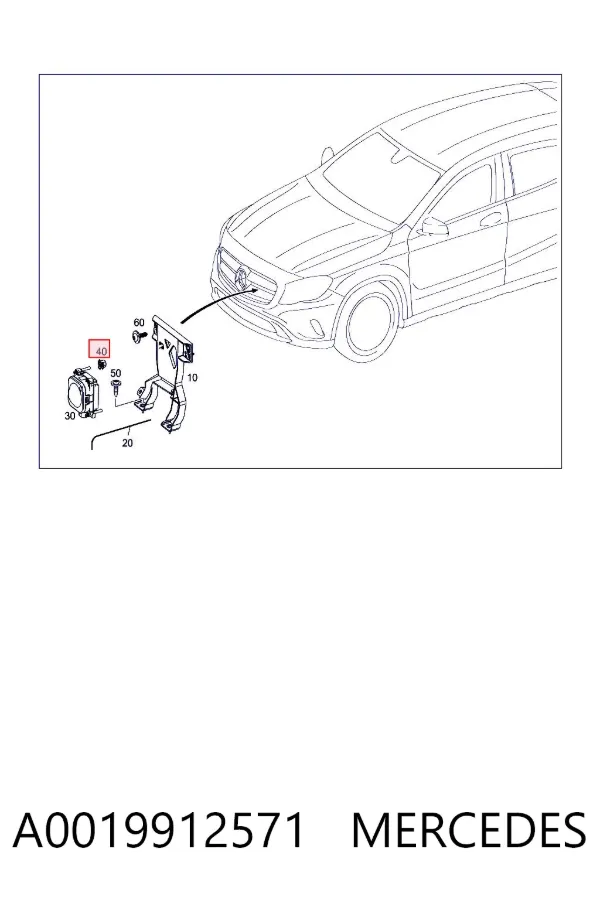 Consola de radar de controlo de cruzeiro (distronic) A0019912571 Mercedes