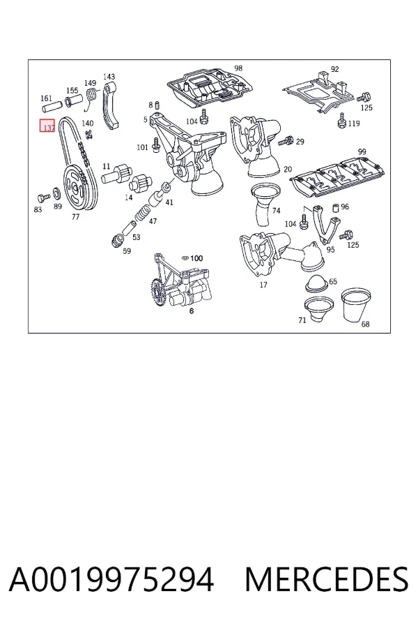 Cadeia de bomba de óleo A0019975294 Mercedes