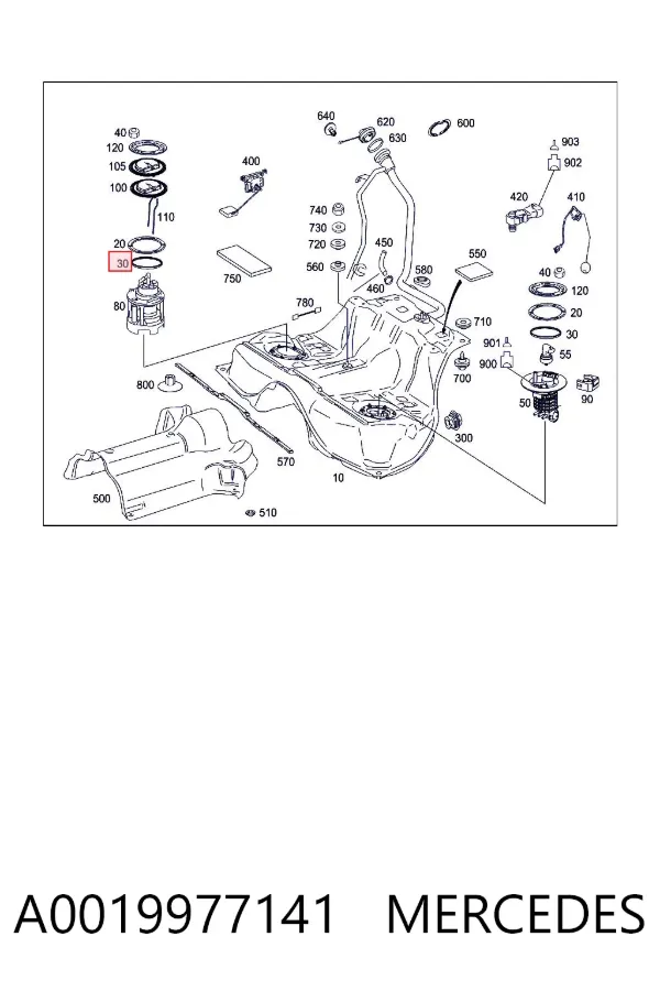 Compactador da bomba de combustível A0019977141 Mercedes