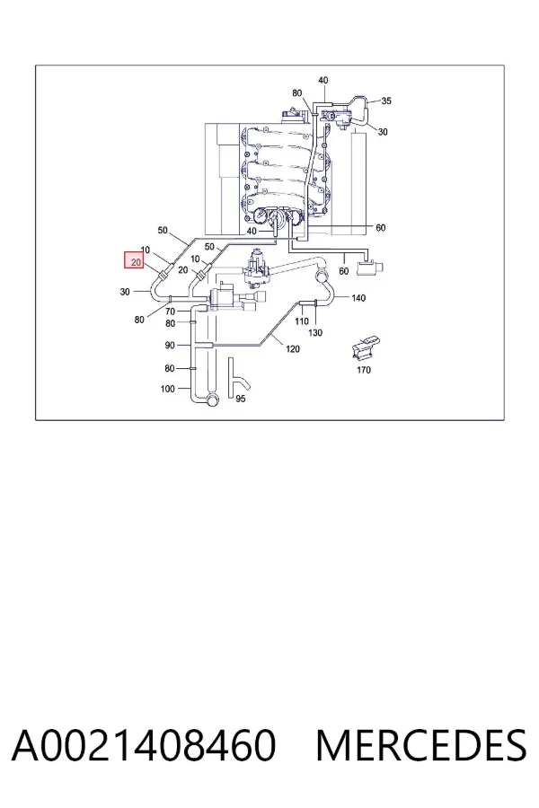 Válvula de fornecimento de ar secundário A0021408460 Mercedes