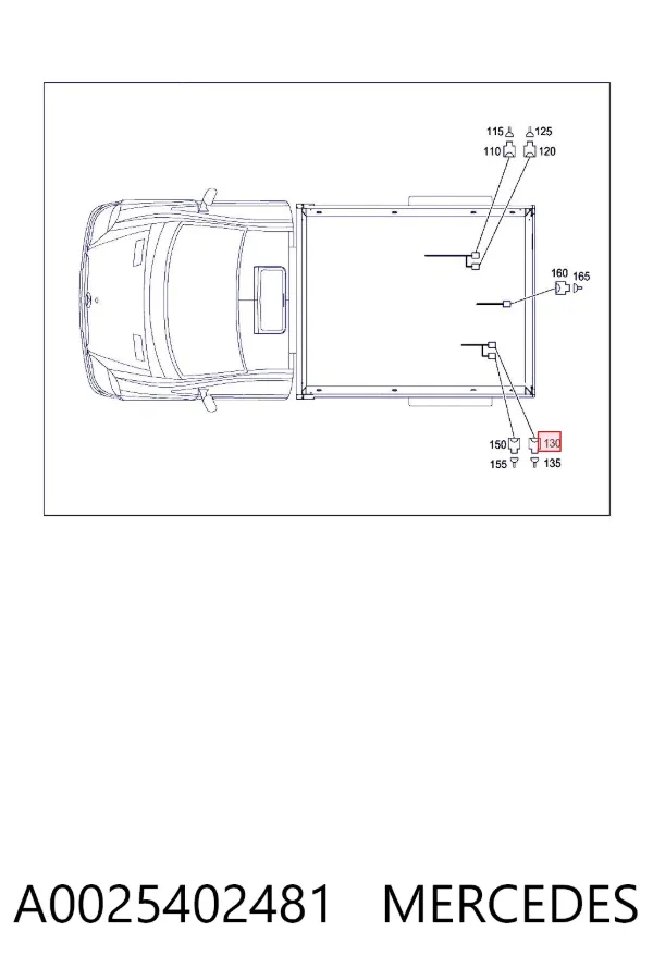 Desengate (ficha) da luz traseira A0025402481 Mercedes