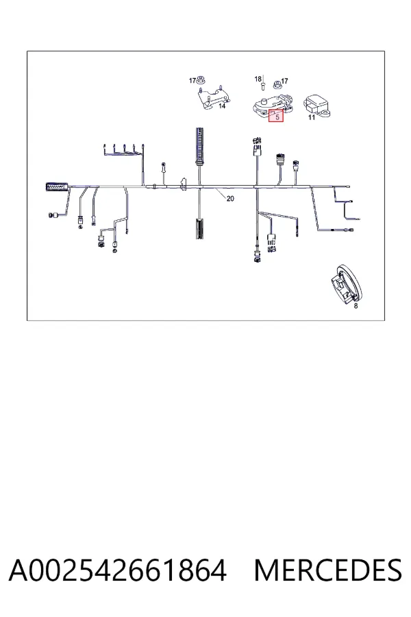 Sensor de aceleração transversal (ESP) A002542661864 Mercedes