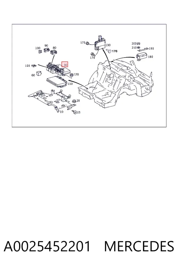 Unidade de dispositivos de segurança A0025452201 Mercedes