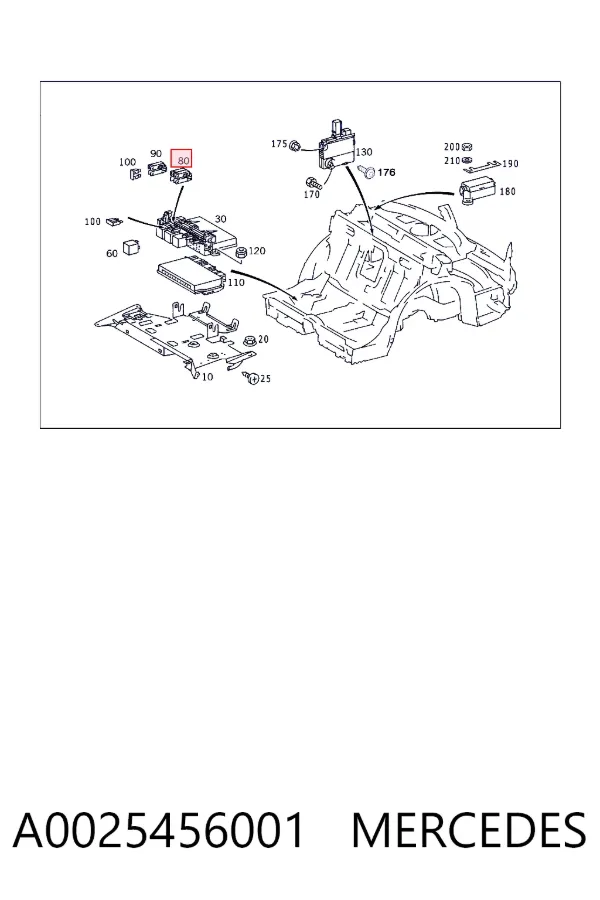 Unidade de dispositivos de segurança A0025456001 Mercedes