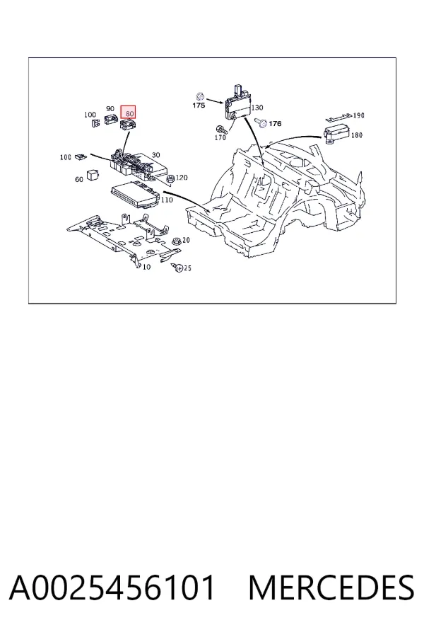 Unidade de dispositivos de segurança A0025456101 Mercedes