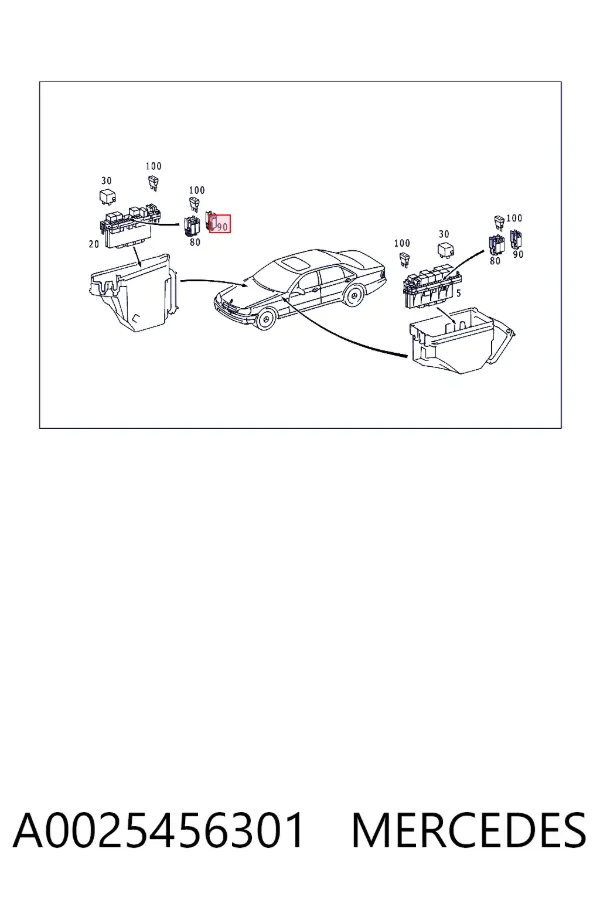 Unidade de dispositivos de segurança A0025456301 Mercedes