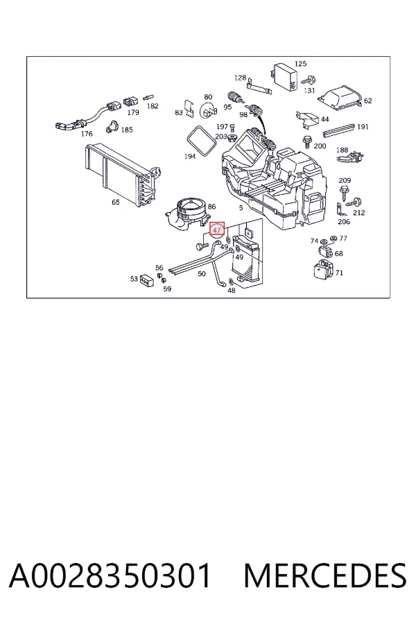 Radiador de forno (de aquecedor) A0028350301 Mercedes