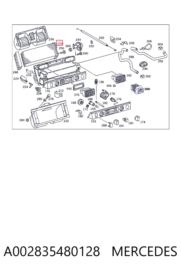 Radiador de forno (de aquecedor) A002835480128 Mercedes