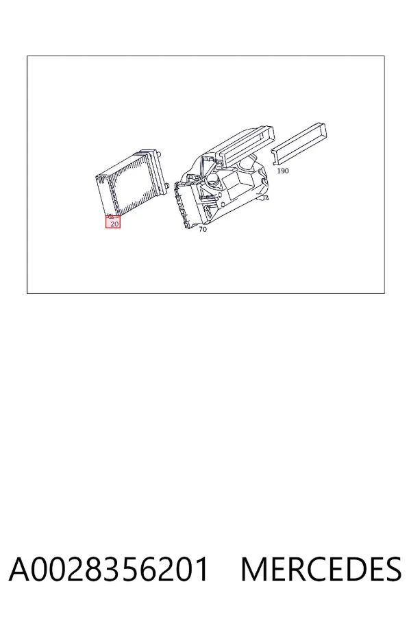 Radiador de forno (de aquecedor) A0028356201 Mercedes