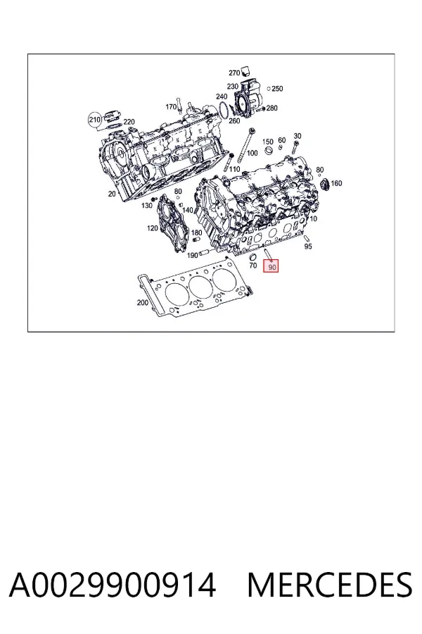 Parafuso (prego) de fixação de turbina A0029900914 Mercedes