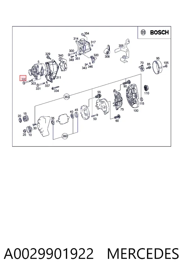 Parafuso de fixação de viga dianteira (de plataforma veicular) A0029901922 Mercedes