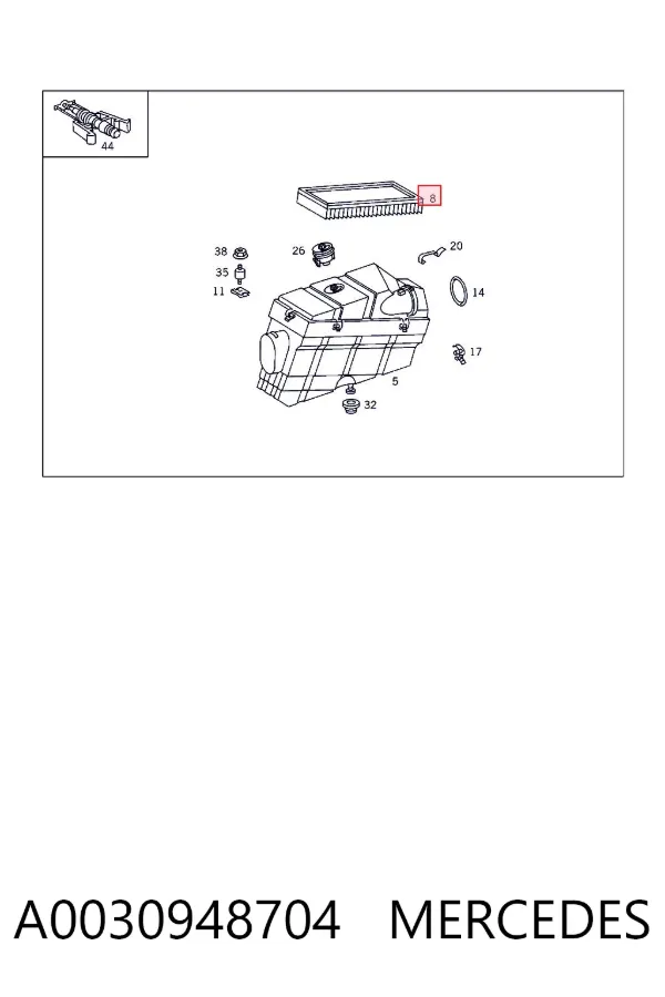 Filtro de ar A0030948704 Mercedes