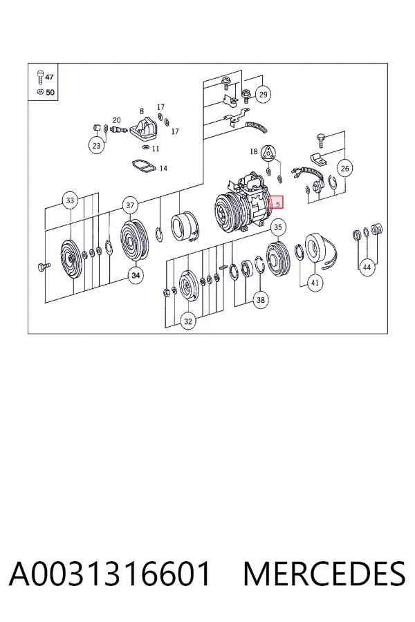 Compressor de aparelho de ar condicionado A0031316601 Mercedes