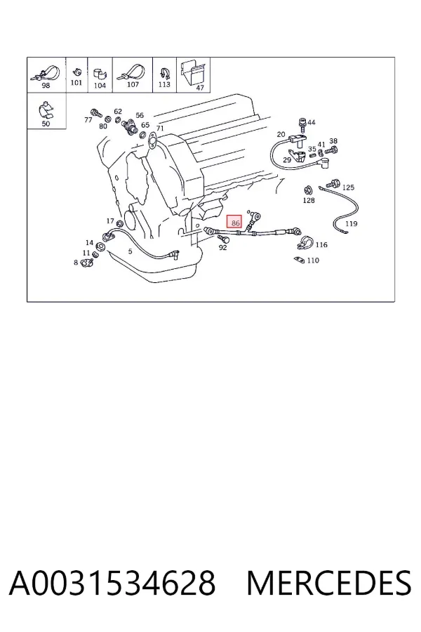 Sensor de detonação A0031534628 Mercedes
