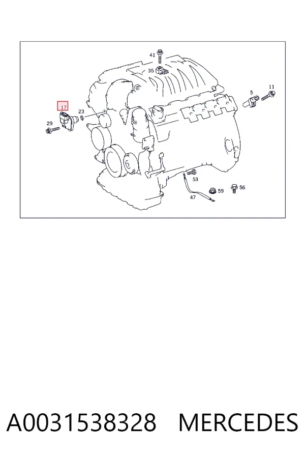 Sensor de posição da árvore distribuidora A0031538328 Mercedes
