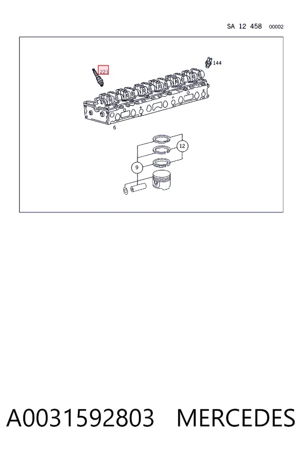 Vela de ignição A0031592803 Mercedes