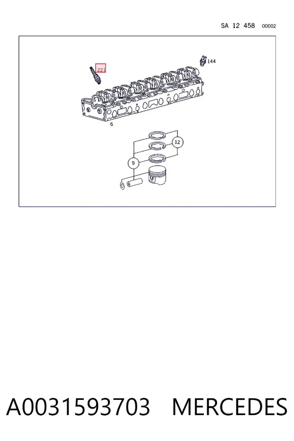 Vela de ignição A0031593703 Mercedes