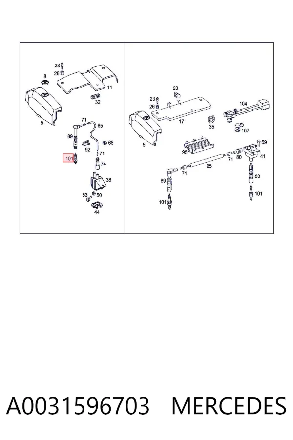 Vela de ignição A0031596703 Mercedes
