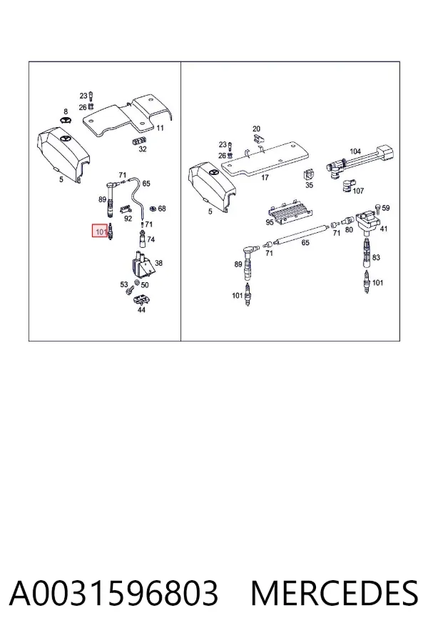Vela de ignição A0031596803 Mercedes