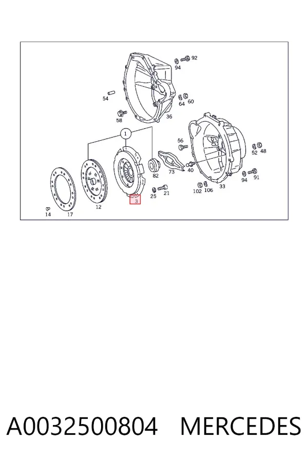 Cesta de embraiagem A0032500804 Mercedes