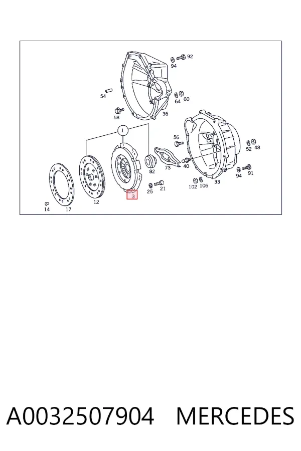 Cesta de embraiagem A0032507904 Mercedes