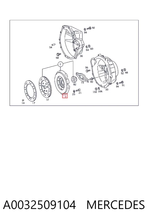 Cesta de embraiagem A0032509104 Mercedes
