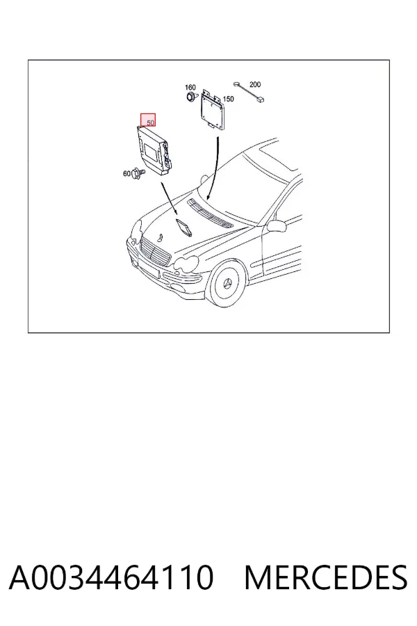 Módulo de direção (Centralina eletrônica) da Caixa Automática de Mudança eletrônica A0034464110 Mercedes