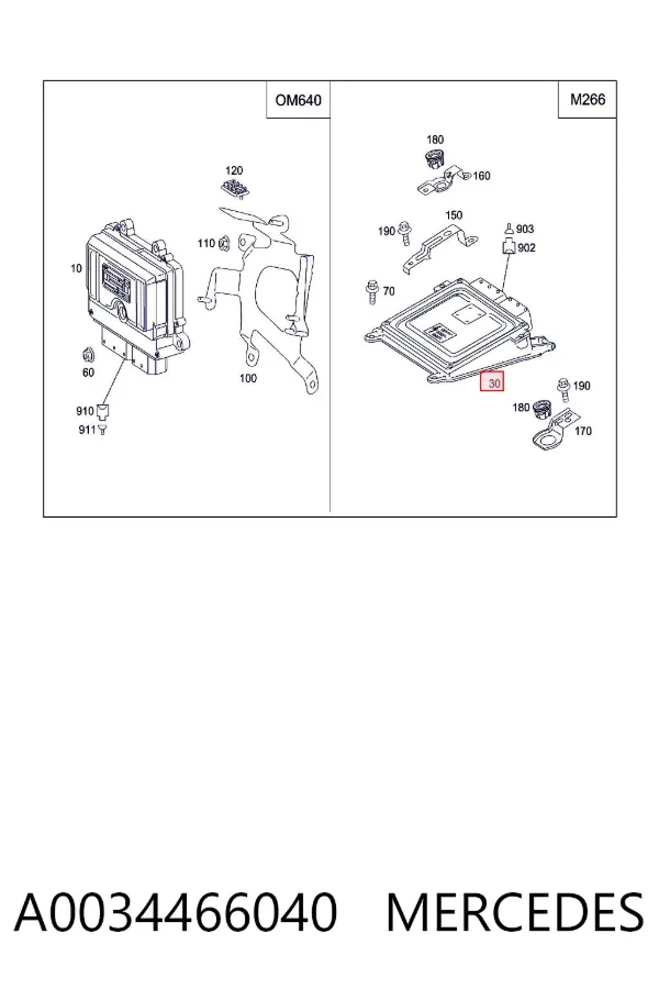 Módulo de direção (Centralina eletrônica) de motor A0034466040 Mercedes