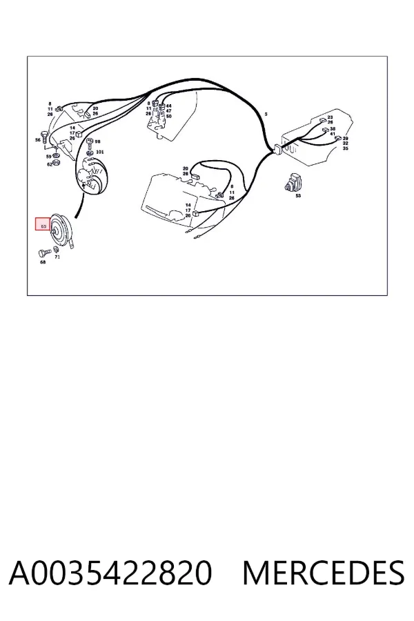 Sinal sonoro (cláxon) A0035422820 Mercedes
