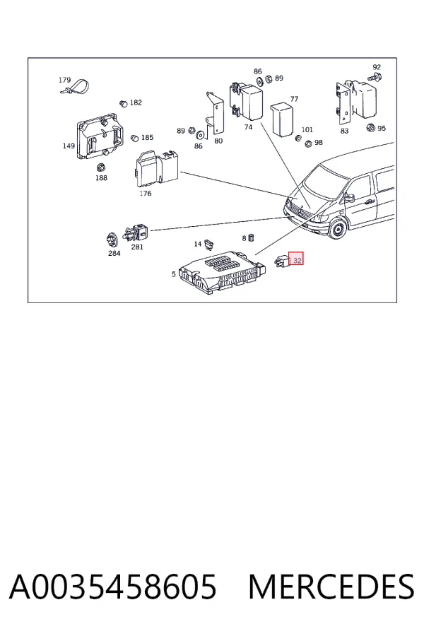Relê elétrico multifuncional A0035458605 Mercedes