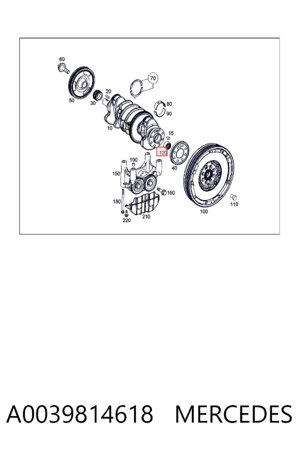 Rolamento de suporte da árvore primária da Caixa de Mudança (rolamento de centragem de volante) A0039814618 Mercedes